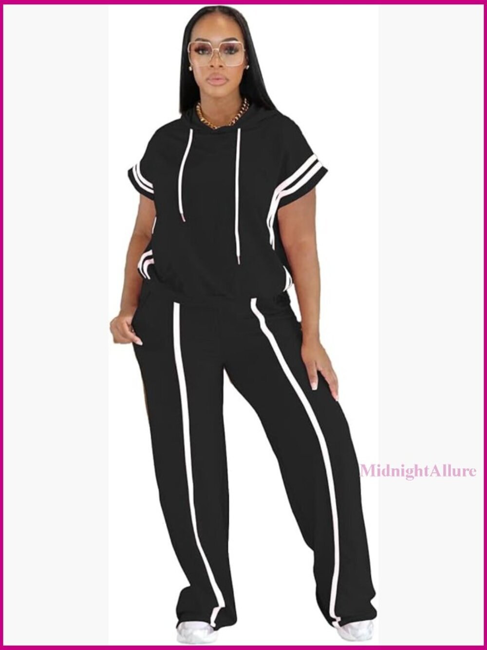 Two Piece Lounge Set Loose Fit Tracksuit with Pockets